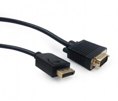 Кабель интерфейсный Cablexpert DisplayPort - VGA черный, 20М/15М, 3м