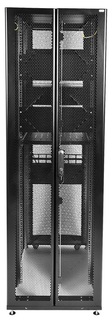 Шкаф напольный 19", 48U ЦМО ШТК-СП-48.8.10-48АА-9005 серверный ПРОФ (800x1000) дверь перфор., задние двойные перфор., черный, в сборе