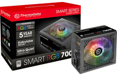 Блок питания ATX Thermaltake Smart RGB 700W PS-SPR-0700NHSAWE-1 aPFC, 120mm FAN, КПД 80+, Ret