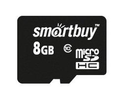 Карта памяти MicroSDHC 8GB SmartBuy SB8GBSDCL10-00 Сlass 10 (без адаптеров)
