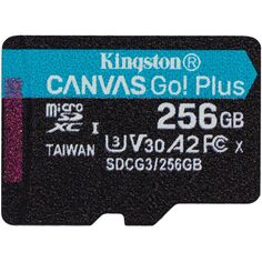 Карта памяти MicroSDXC 256GB Kingston SDCG3/256GBSP UHS-II Class U3 V30 A2, чтение: 170Мб/с, запись: 90Мб/с, без адаптера