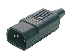 Разъем Hyperline CON-IEC320C14 IEC 60320 C14 220В 10A на кабель (плоские выступающие штыревые контакты в пластиковом обрамлении), прямой