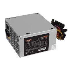 Блок питания ATX Exegate UN450 EX244554RUS-S 450W, SC, 12cm fan, 24p+4p, 6/8p PCI-E, 3*SATA, 2*IDE, FDD + кабель 220V с защитой от выдергивания