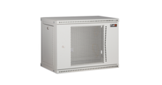 Шкаф настенный 19", 12U TLK TWI-126045-R-P-GY перфорированная дверь, Ш600хВ569хГ450мм, 1 пара монтажных направляющих, серый