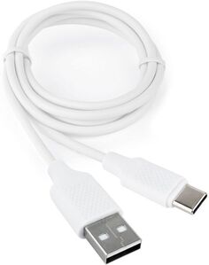 Кабель интерфейсный USB 2.0 Cablexpert CCB-USB2-AMCMO2-1MW 1м, белый, блистер