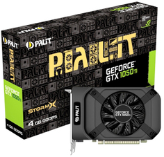 Видеокарта PCI-E Palit GeForce GTX 1050 Ti StormX (NE5105T018G1-1070F) 4GB GDDR5 128bit 14nm 1290/7000MHz DVI-D(HDCP)/HDMI/DisplayPort RTL