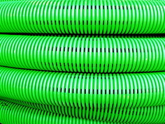 Труба DKC 140911 гибкая двустенная дренажная д.110мм, класс SN6, перфорация 360 град.,50м, цвет зеленый