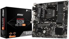 Материнская плата mATX MSI B450M PRO-VDH MAX (AM4,AMD B450,4*DDR4(3866),4*SATA 6G RAID,M.2,3*PCIE,7.1CH,Glan,6*USB 3.2/VGA/DVI-D/HDMI)