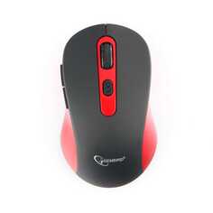 Мышь Wireless Gembird MUSW-221 чёрный/красный, 5кн.+колесо-кнопка, 800/1200/1600DPI, 2.4ГГц