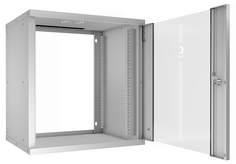 Шкаф настенный 19", 12U Cabeus WSC-05D-12U55/45 серия LIGHT разборный, дверь стекло, цвет серый