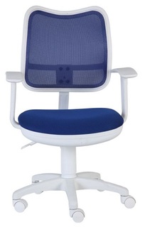 Кресло детское Бюрократ CH-W797 синее/синее, спинка сетка, пластик белый