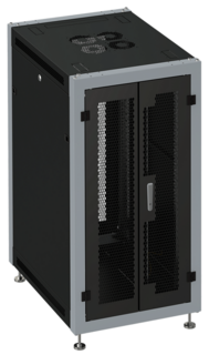 Шкаф напольный 19", 27U SYSMATRIX SL 6027.944 600x1000x1330mm (ШхГхВ) передняя дверь двухстворчатая перфорированная, задняя дверь двухстворчатая перфо