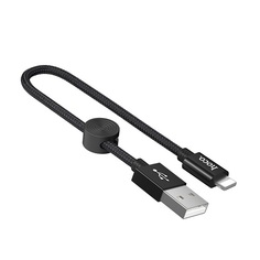Кабель интерфейсный USB 2.0 Hoco X35 6931474707413 AM/Lightning, черный, 0,25м