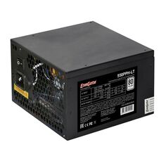 Блок питания ATX Exegate 550PPH-LT-S EX282042RUS-S 550W, RTL, 80+, black, APFC, 12cm, 24p, (4+4)p, 5*SATA, 3*IDE, с защитой от выдергивания