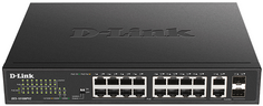 Коммутатор неуправляемый D-link DES-1018MPV2/A1A 16x10/100 PoE (247 Вт), 2xCombo UTP/SFP Gigabit, 19"