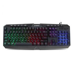 Клавиатура Gembird KB-G420L с подсветкой, USB, черный, 114 кл., м/медиа, Rainbow, кабель 1.5м