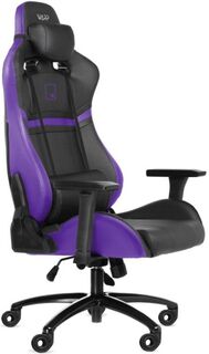 Кресло игровое WARP Gr чёрно-фиолетовое (экокожа, алькантара, регулируемый угол наклона, механизм качания)