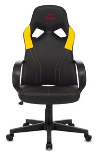 Кресло игровое Бюрократ ZOMBIE RUNNER YELLOW цвет черный/желтый, искусственная кожа, крестовина пластик