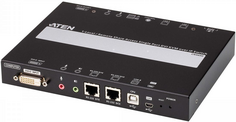 , Удлинитель, Aten, CN9600-AT-G, IP KVM шлюз/extender, KVM+RS232+AUDIO DVI+USB, управл. по IP, Rackmount/Desktop, 2x10/100/1000 Base-T, с KVM-шнуром U