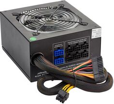 Блок питания Exegate 800W EVO800 EX280441RUS-S ATX, APFC, SC, 12cm RGB fan, 24pin, 2x(4+4)pin, 2xPCI-E, 6xSATA, 3xIDE, Cable Management, black, кабель