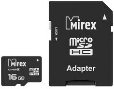 Карта памяти 16GB Mirex 13613-ADTMSD16 microSDHC Class 4 (SD адаптер)