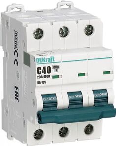 Автоматический выключатель DEKraft 13183DEK ВА-105 - 3P, тип хар-ки C, 63 А, 400 В AC, 10кА