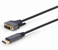 Кабель интерфейсный DisplayPort-DVI Cablexpert CC-DPM-DVIM-4K-6 4K, 1.8м, 20M/25M, нейлоновая оплетка, метал. разъемы