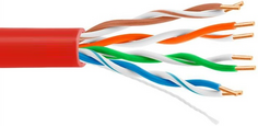 Кабель витая пара U/UTP 5e кат. 4 пары 5bites US5505-100A-RD UTP / SOLID / 24AWG / CCA / PVC / RED / 100M