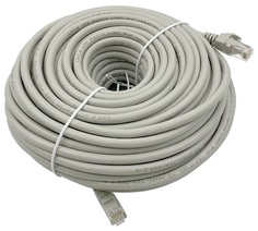 Кабель патч-корд U/UTP 6 кат. 30м Buro UTP-6-30M-G литой (molded), 4 пары, 24AWG, CCA, серый