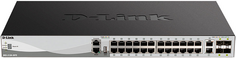 Коммутатор управляемый D-link DGS-3130-30TS/B1A стекируемый 24x10/100/1000Base-T, 2x10GBase-T, 4x10GBase-X SFP+, L3