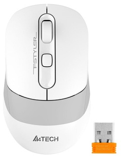 Мышь Wireless A4Tech Fstyler FB10C белый/серый оптическая (2400dpi) BT/Radio USB (4but) 1583792