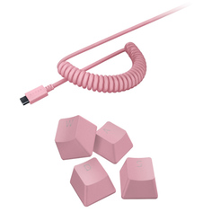 Набор клавиш Razer RC21-01491000-R3M2 RC21-01491000-R3M1 и кабель клавиатуры PBT Keycap, Coiled Cable Upgrade Set, quartz pink (US/UK)