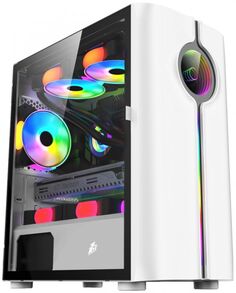 Корпус mATX 1STPLAYER INFINITE SPACE IS3 IS3-WH-1F2-W белый, без БП, с окном, 2*USB 2.0, USB 3.0, audio