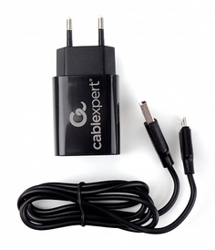 Адаптер питания Cablexpert MP3A-PC-35 USB 2 порта, 2.4A, черный + кабель 1м micro
