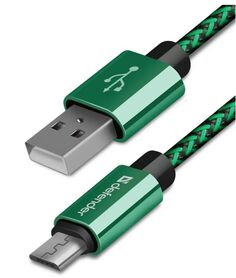 Кабель интерфейсный Defender USB08-03T USB/micro-USB, 1м, оплётка, зелёный