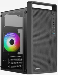 Корпус mATX AeroCool CS-109-G-BK-v1 4711099472376 черный, без БП, USB 3.0, USB 2.0*2, audio