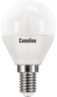 Лампа светодиодная Camelion LED10-G45/830/E14 10Вт/90Вт, E14, 170-265В, 3000К, 830лм, шар (13565)