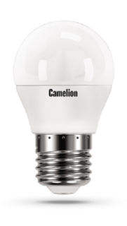 Лампа светодиодная Camelion LED8-G45/845/E27 8Вт/75Вт, E27, 170-265В, 4500К, 750лм, шар (12394)