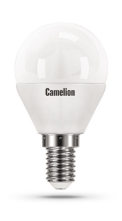 Лампа светодиодная Camelion LED8-G45/830/E14 8Вт/75Вт, E14, 170-265В, 3000К, 720лм, шар (12391)