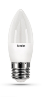 Лампа светодиодная Camelion LED7-C35/830/E27 7Вт/60Вт, E27, 170-265В, 3000К, 580лм, свеча (12077)