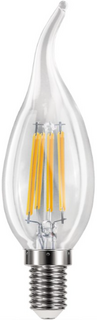 Лампа филаментная Camelion LED12-CW35-FL/830/E14 12Вт/100Вт, E14, 207-244В, 3000К, 1105лм, свеча на ветру (13710)