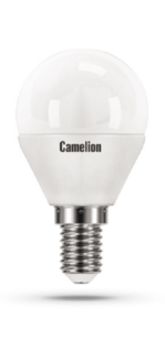 Лампа светодиодная Camelion LED5-G45/845/E14 5Вт/45Вт, E14, 170-265В, 4500К, 415лм, шар (12029)