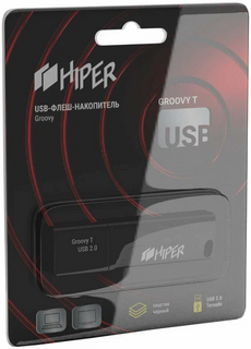 Накопитель USB 2.0 32GB HIPER Groovy T32 HI-USB232GBTB чёрный
