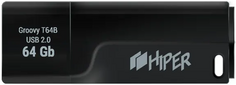 Накопитель USB 2.0 64GB HIPER Groovy T64 HI-USB264GBTB чёрный