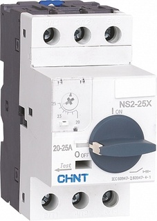 Автоматический выключатель для защиты двигателя CHINT 495181 NS2-25X, 1-1.6А, с поворотн., ручкой (R)