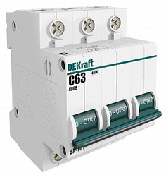 Автоматический выключатель DEKraft 11079DEK ВА-101 - 3P, тип хар-ки C, 20 А, 400 В AC, 4.5кА