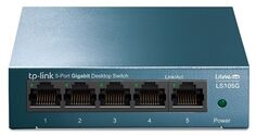 Коммутатор TP-LINK LS105G неуправляемый, 5x10/100/1000 Мбит/с, металлический корпус, настольный/монтируемый на стену, plug and play, поддержка 802.1p