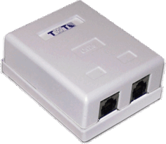 Компьютерная розетка настенная TWT TWT-SM2-4545/6-WH 2 порта RJ-45, категория 6, белая