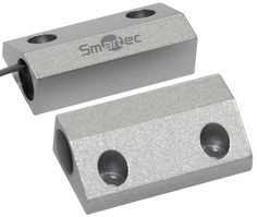 Датчик Smartec ST-DM130NC-SL магнитоконтактный, НЗ, серебряный, накладной для металлических дверей, зазор 50 мм