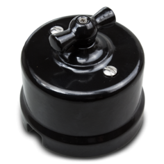 Выключатель Bironi B1-202-23 пластик, черный, 2-клавишный